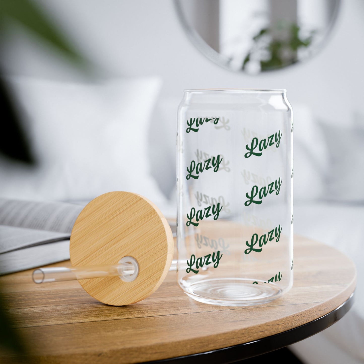"Lazy" 16oz Glass Cup